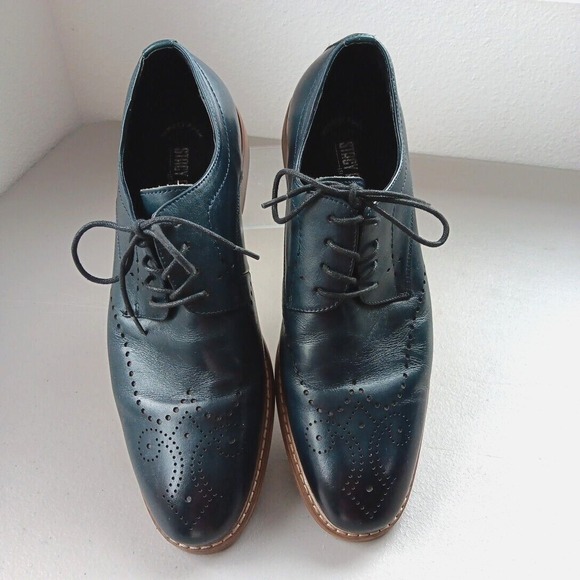 Stacy Adams Other - Stacy Adams Mens Blue Leather Dress Shoes 9 M Brogue Lace up Alaire Corporate